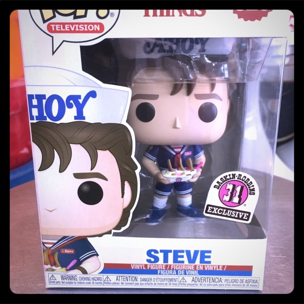 Funko pop character Steve from Stranger Things